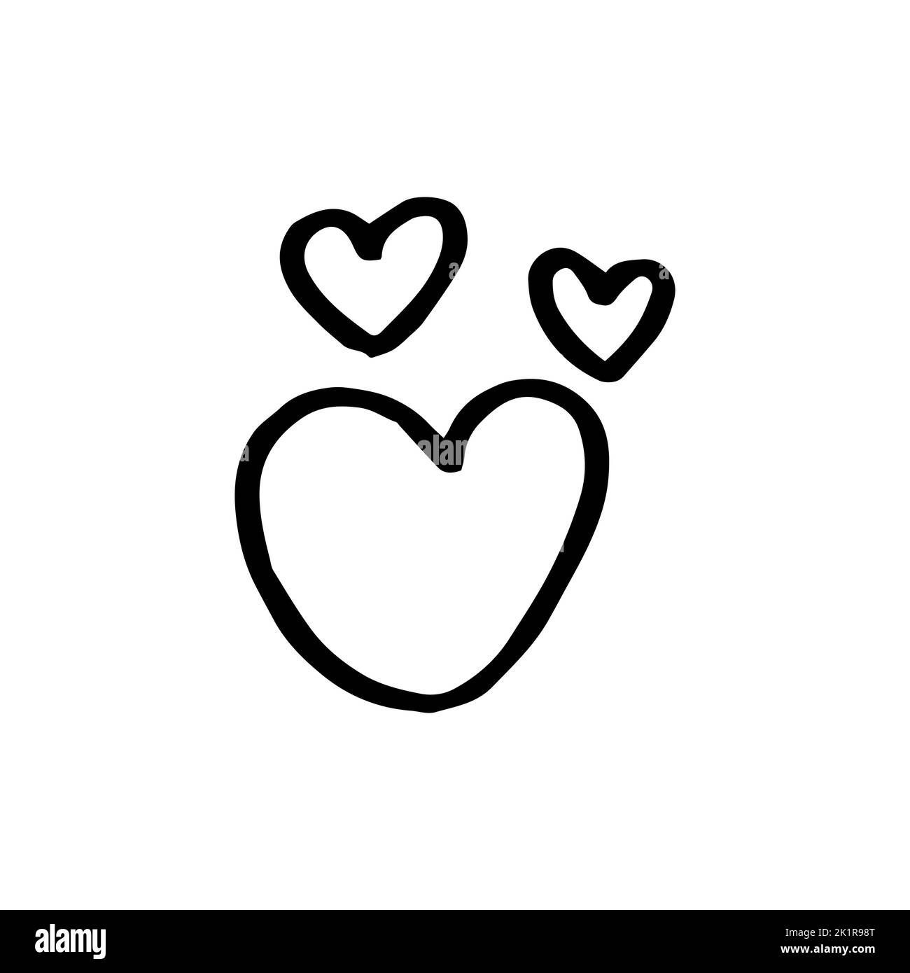 Vector black hand drawn heart icon Stock Vector Image & Art - Alamy