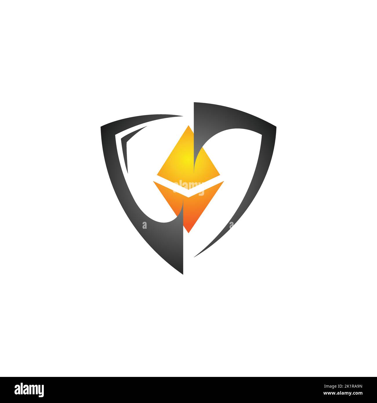 Abstract shield shape in gradient black color and gold coin applied for security  crypto wallet logo design. Vector illustration EPS.8 EPS.10 Stock Vector  Image & Art - Alamy
