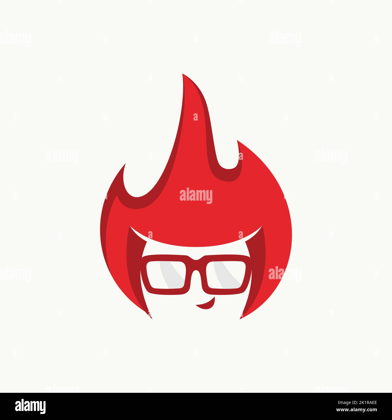 Geek Fire had cartoon logo design template. Vector illustration EPS.8 EPS.10 Stock Vector