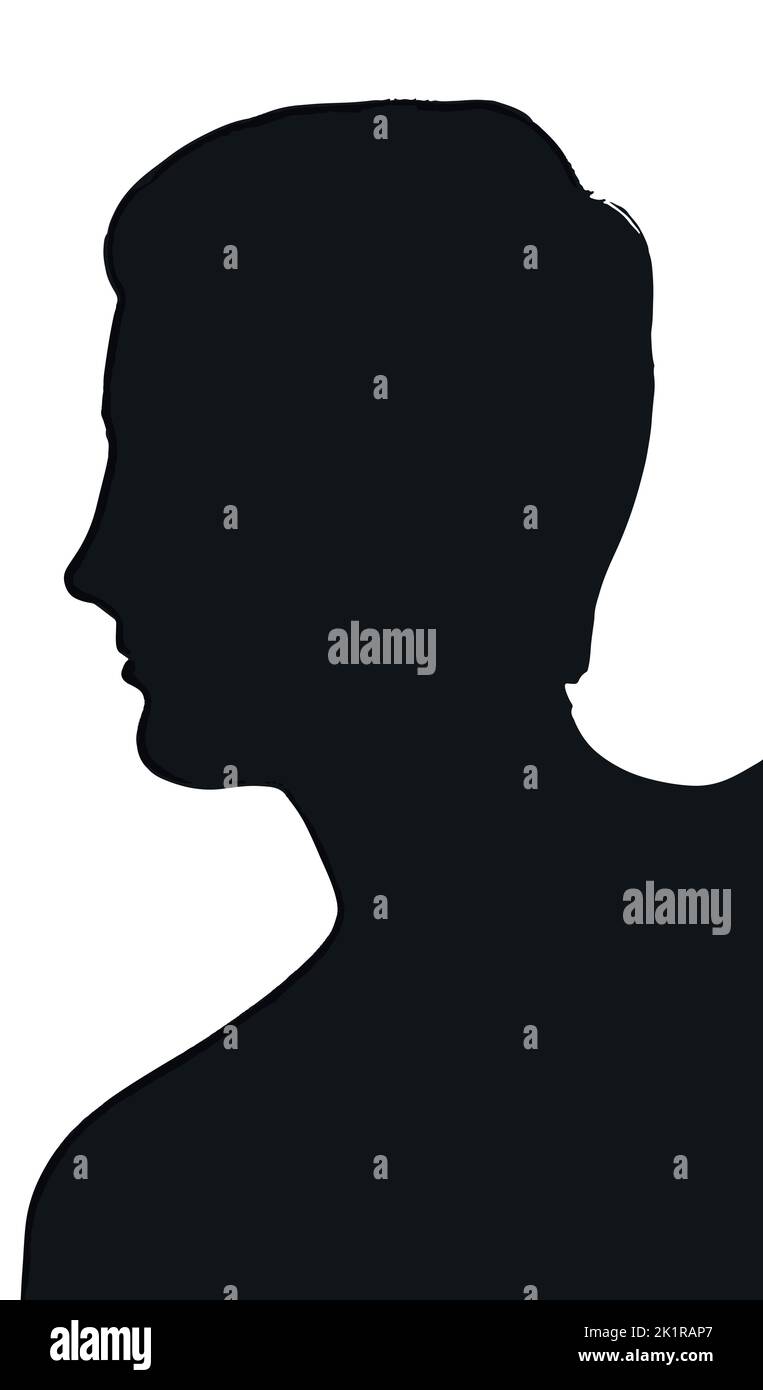 Side view woman dark background Stock Vector Images - Alamy