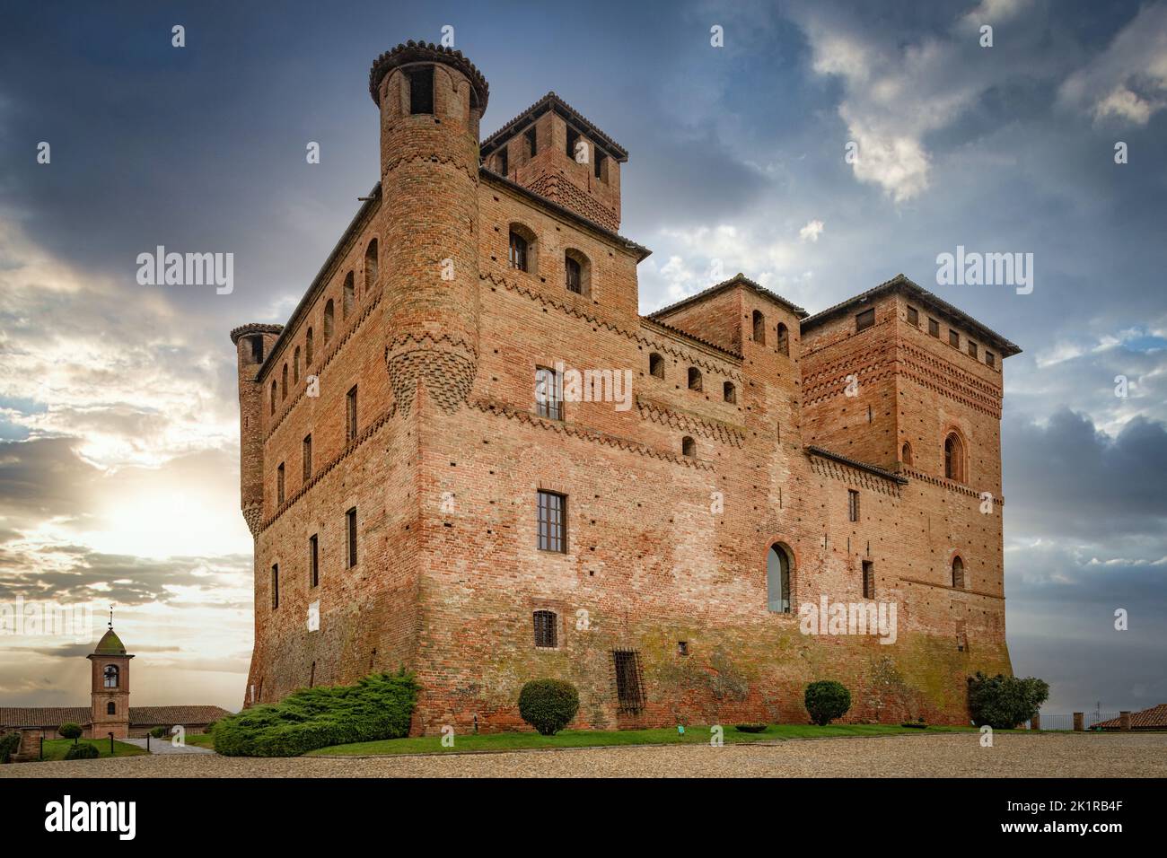Famous castel named castel Grinzane cavour in Piedmont zone, Langhe, Italy Stock Photo
