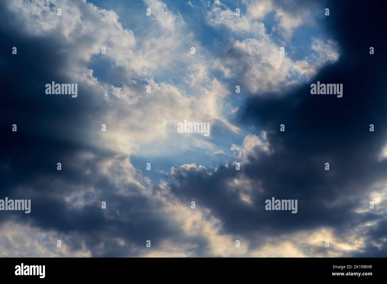 Dramatic blue sky with white clouds Stock Photo - Alamy