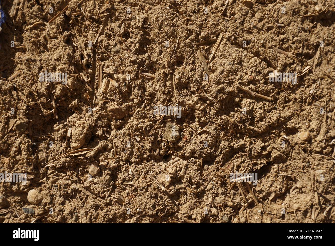 adobe wall with recesses, background Stock Photo