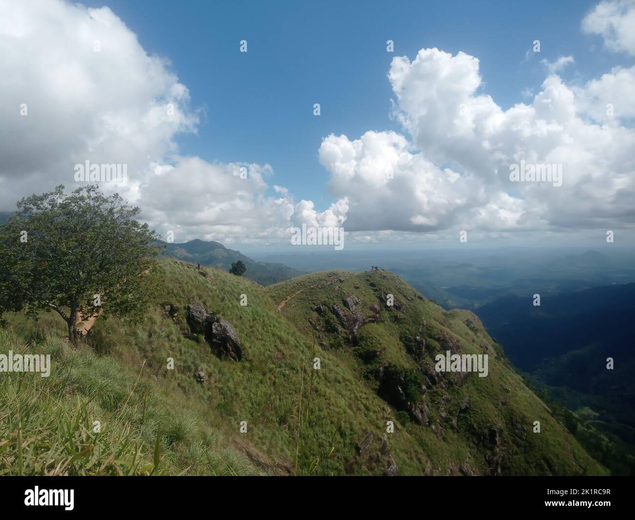 A beautiful shot of Little Adam's Peak on sunny day in Sri Lanka under ...