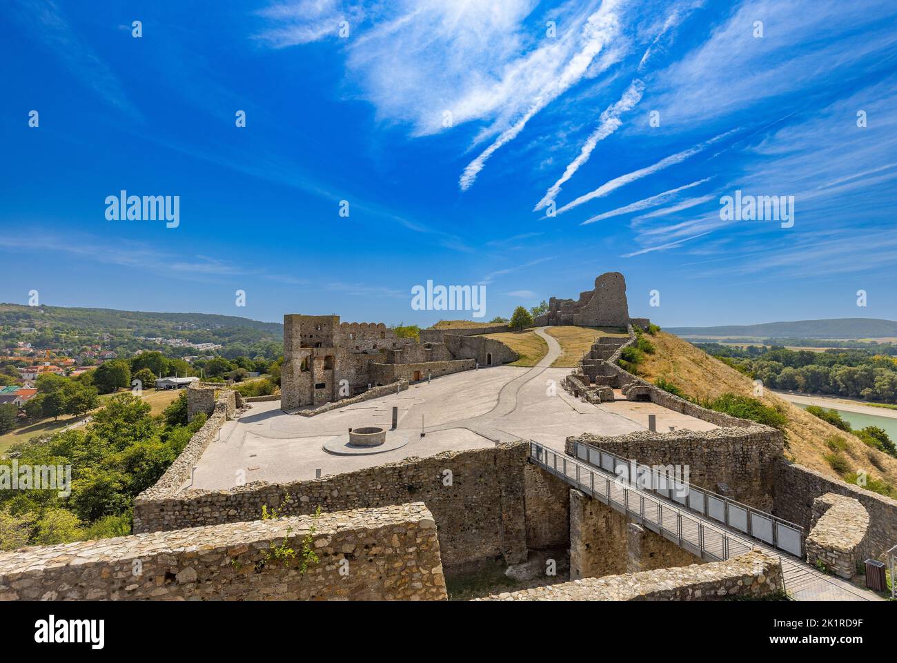 Devin Castle with fortified walls near the capital of Slovakia Stock Photo