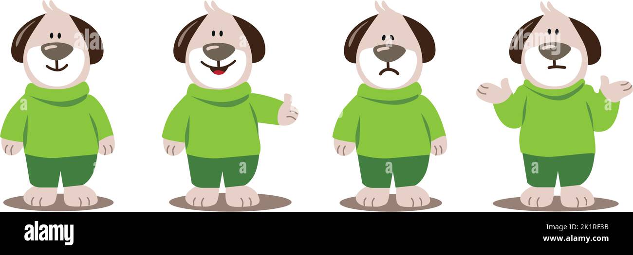isolated vector graphic illustration of a cute brown dog cartoon ...