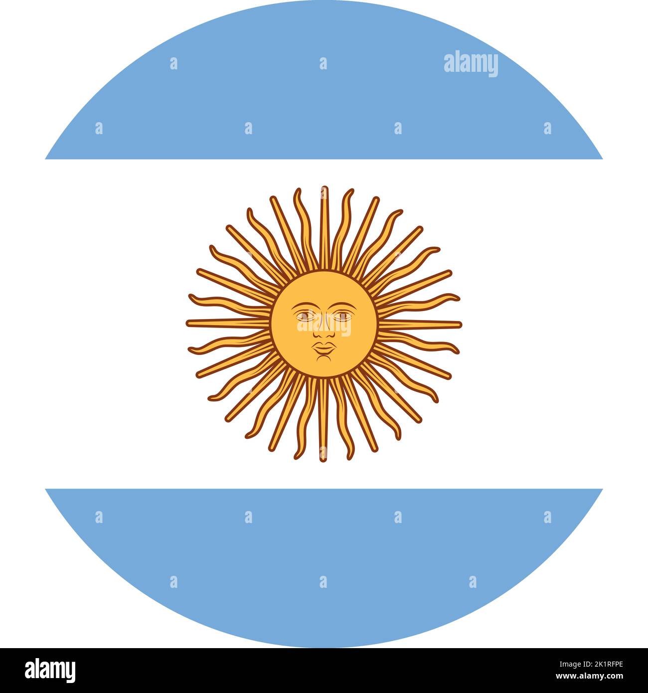 The national flag of the world, Argentina Stock Vector