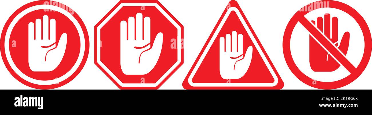 road signs with hand on white background. Vector illustration Stock Vector
