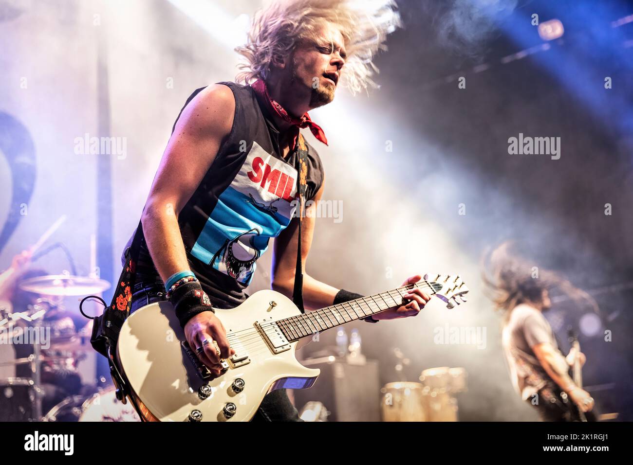 Oslo, Norway. 17th, September 2022. The American rock band Black Stone Cherry performs a live concert at Rockefeller in Oslo. Here guitarist Ben Wells is seen live on stage. (Photo credit: Gonzales Photo - Terje Dokken). Stock Photo