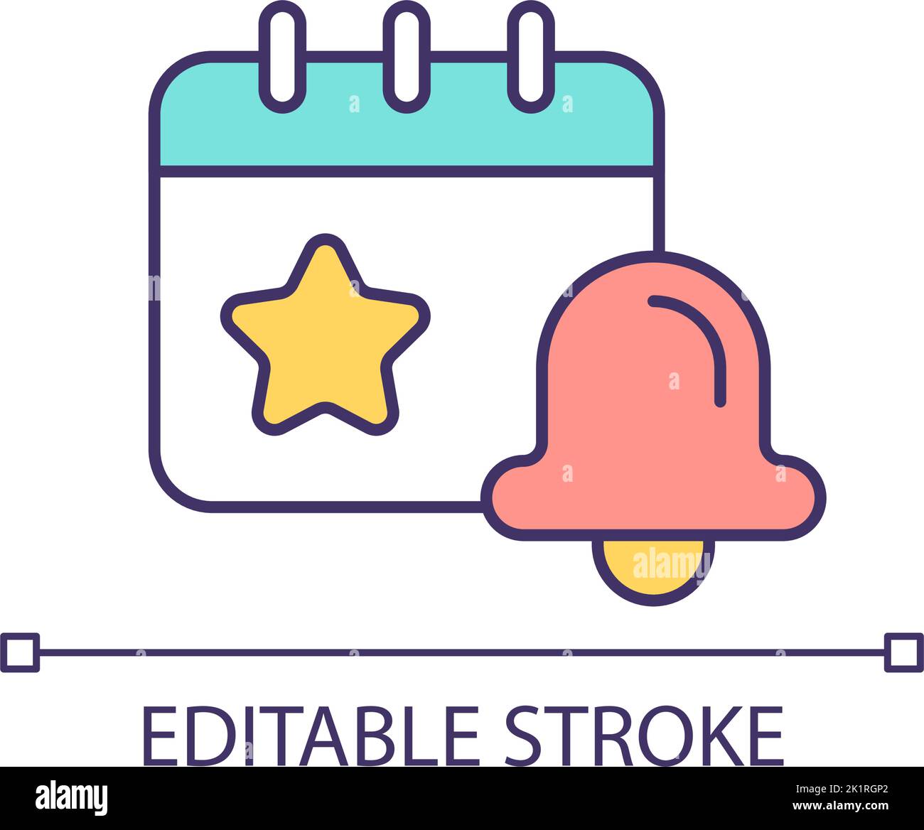 Future events notification RGB color icon Stock Vector