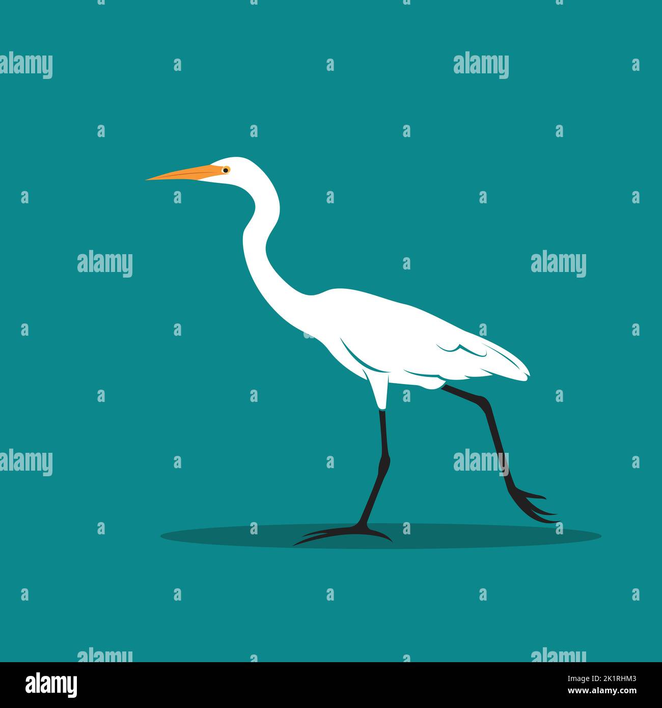Vector of Heron or egret design (Ciconiiformes, Ardeidae) on blue background. Bird, Animals. Easy editable layered vector illustration. Wild Animals. Stock Vector