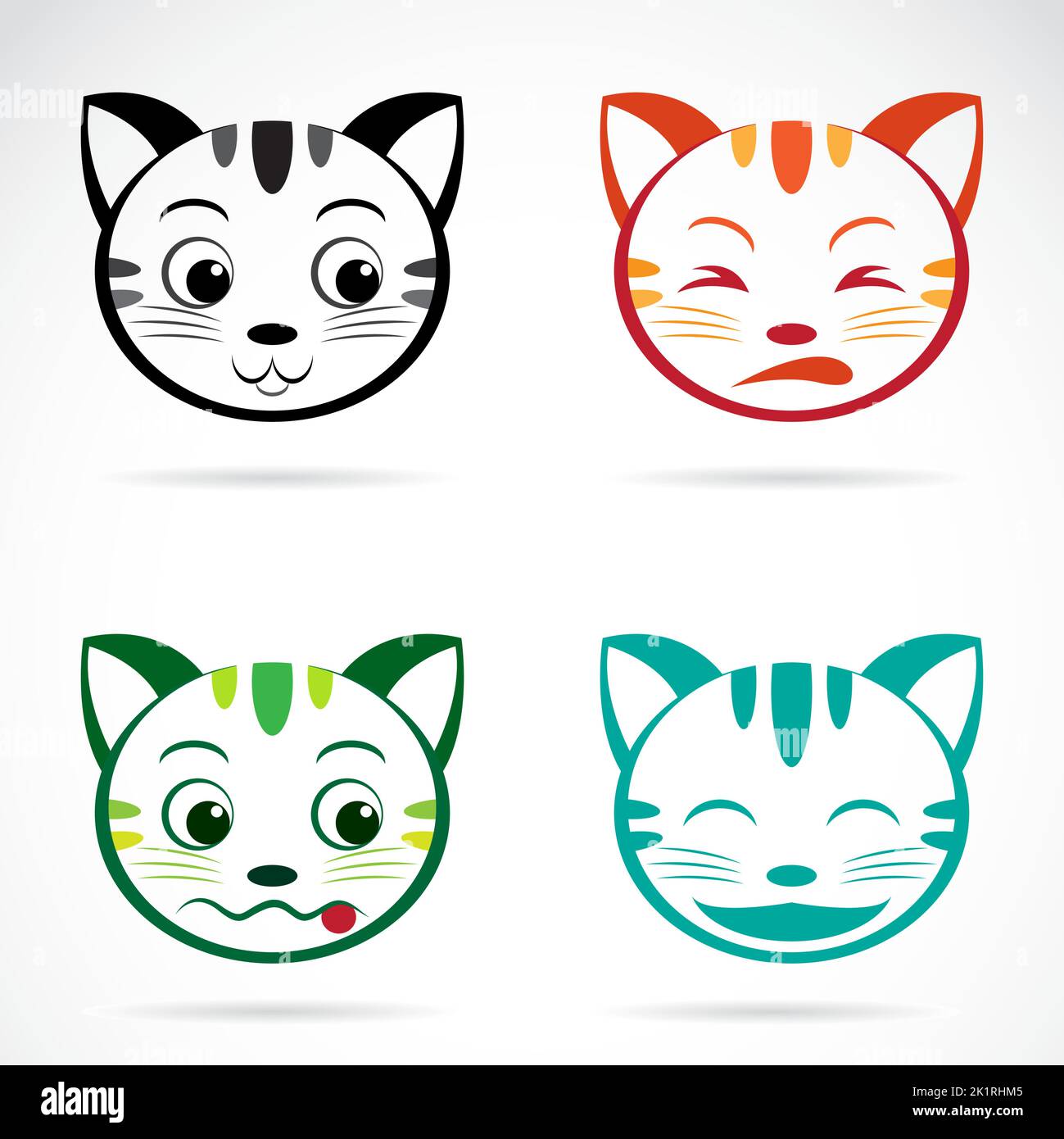 Vector image of cat face on white background. Easy editable layered vector illustration. Animals. Pet. Stock Vector
