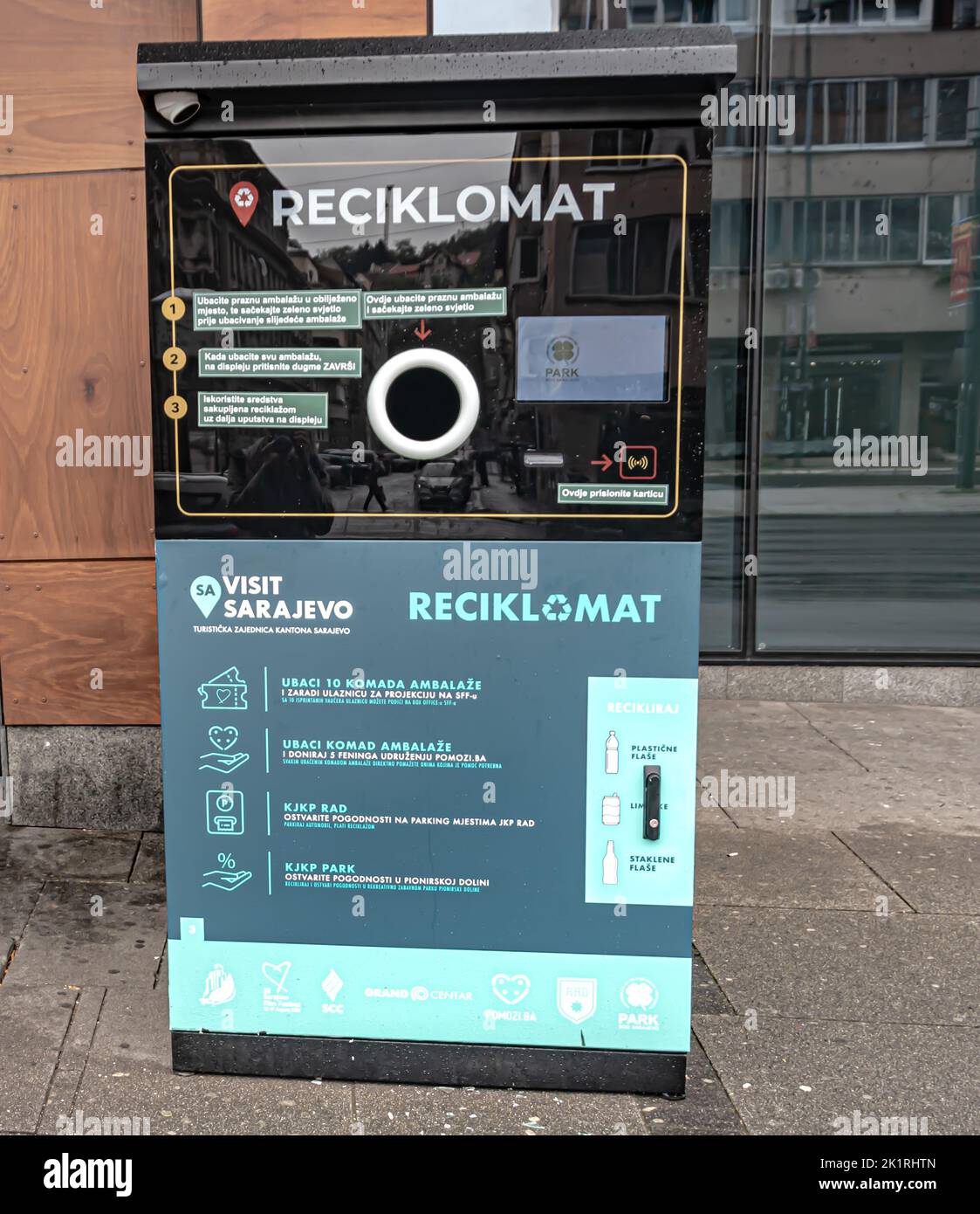 Reciklomat is the first reverse vending machine in Bosnia which is installed in Sarajevo Stock Photo