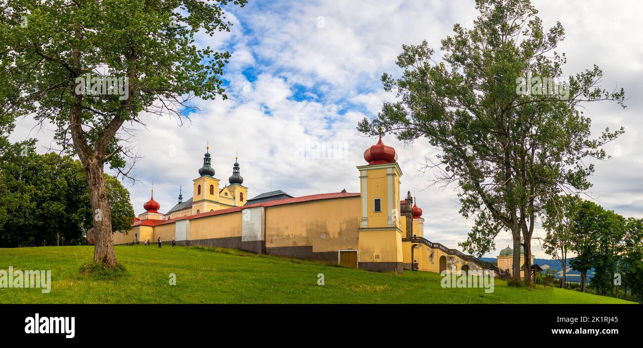 Convent of the Mountain of the Mother of God and Church of the Assumption of the Virgin Mary, Kraliky, Czech Republic Stock Photo