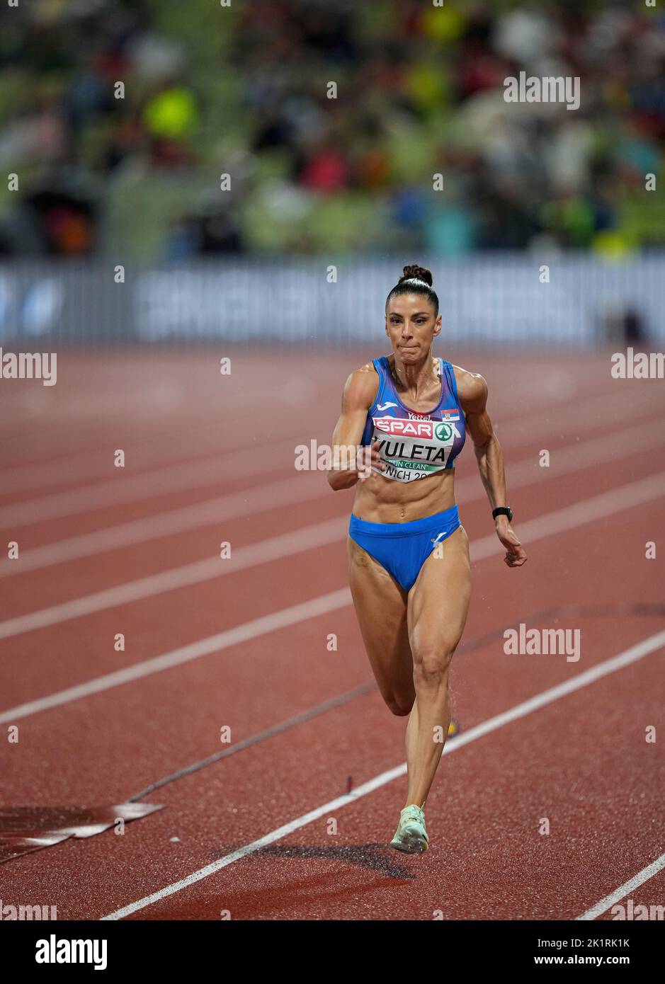 Ivana Spanovic participating in the long jump of the European Athletics Championships in Munich