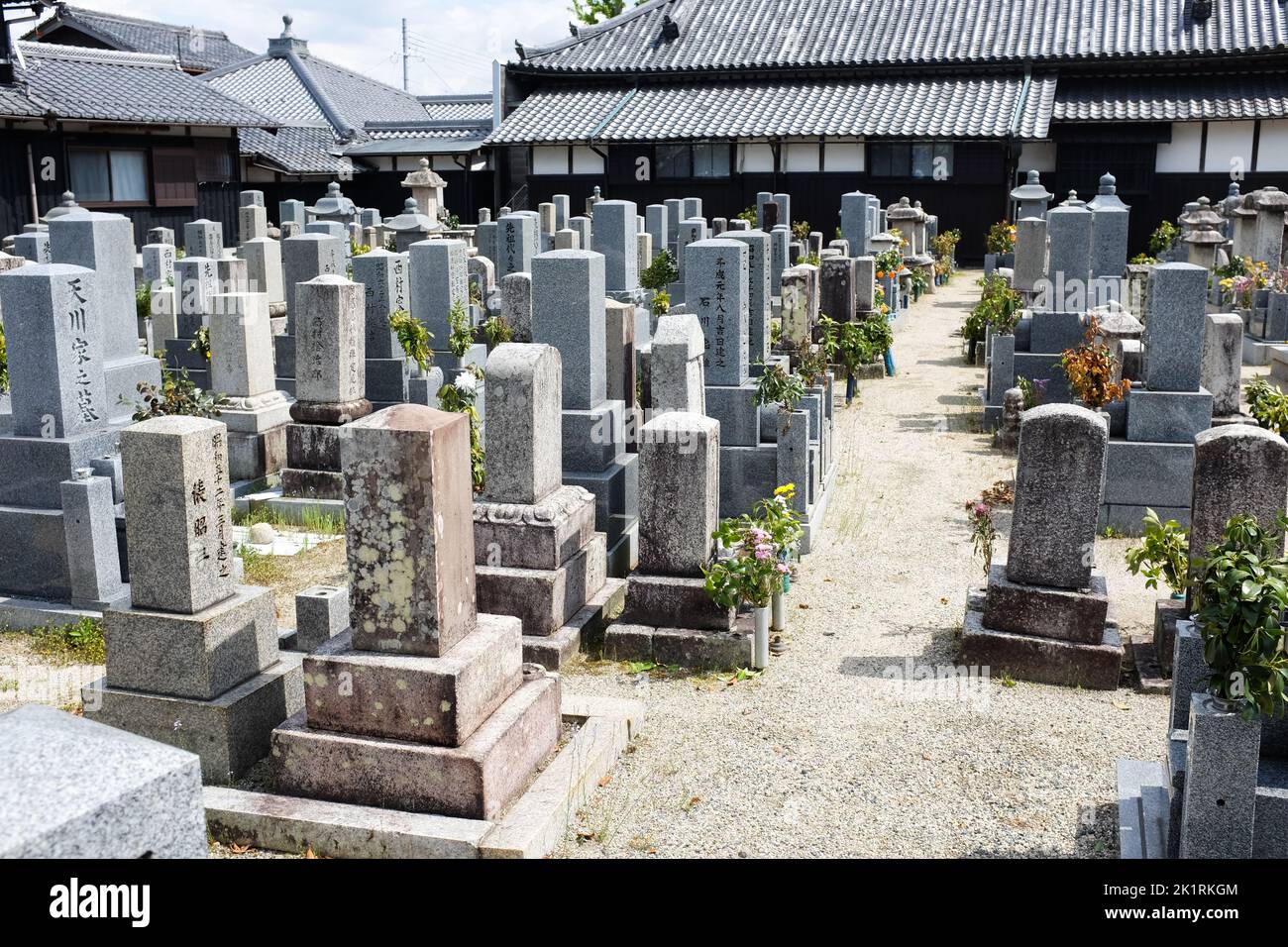 A graveyard in Japan. Stock Photo