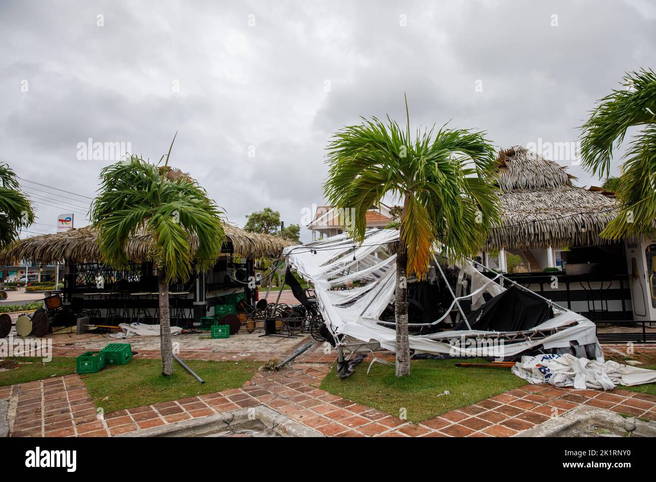 29.09.2022 Consequences of Hurricane Fiona. Dominican Republic. Punta cana. Stock Photo