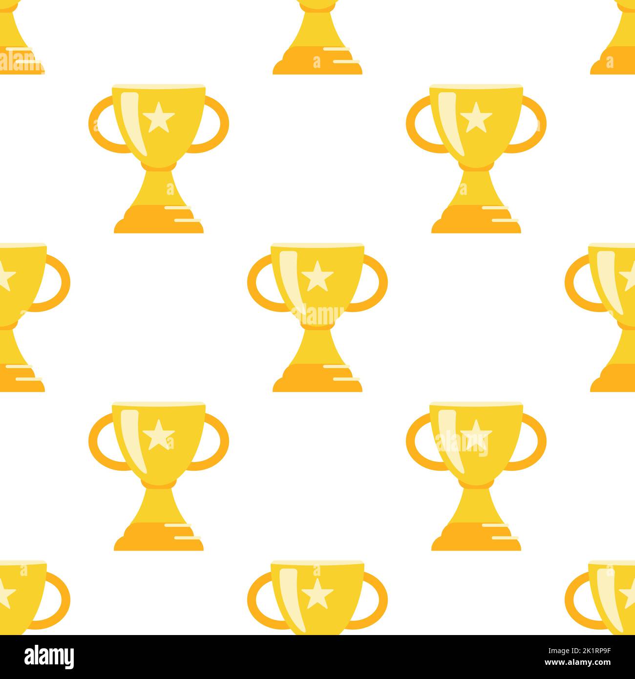 Award trophy statue seamless. Flat and solid color Stock Vector