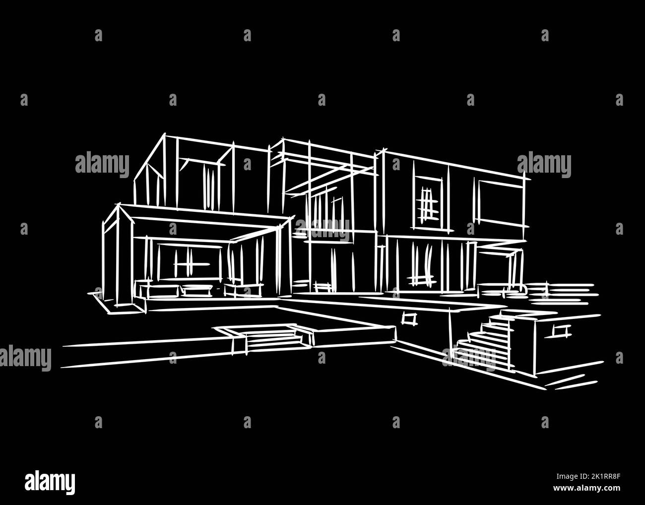 house sketch design for graphic design Stock Photo