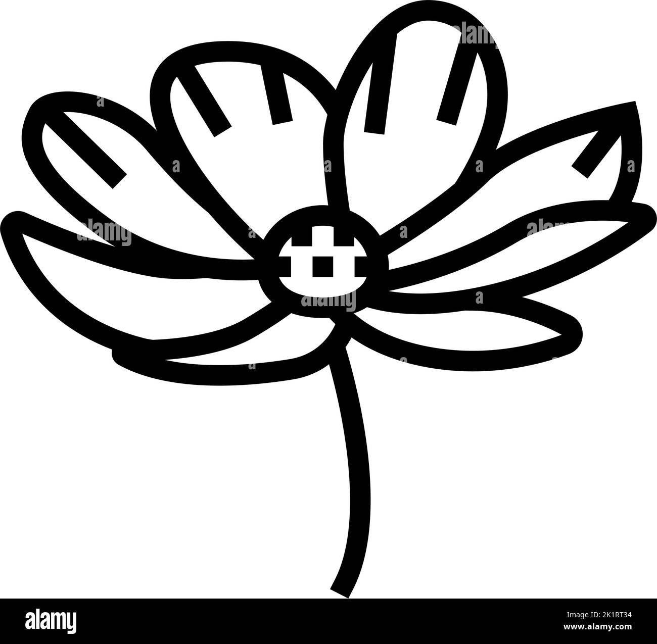 cosmos flower spring line icon vector illustration Stock Vector Image ...