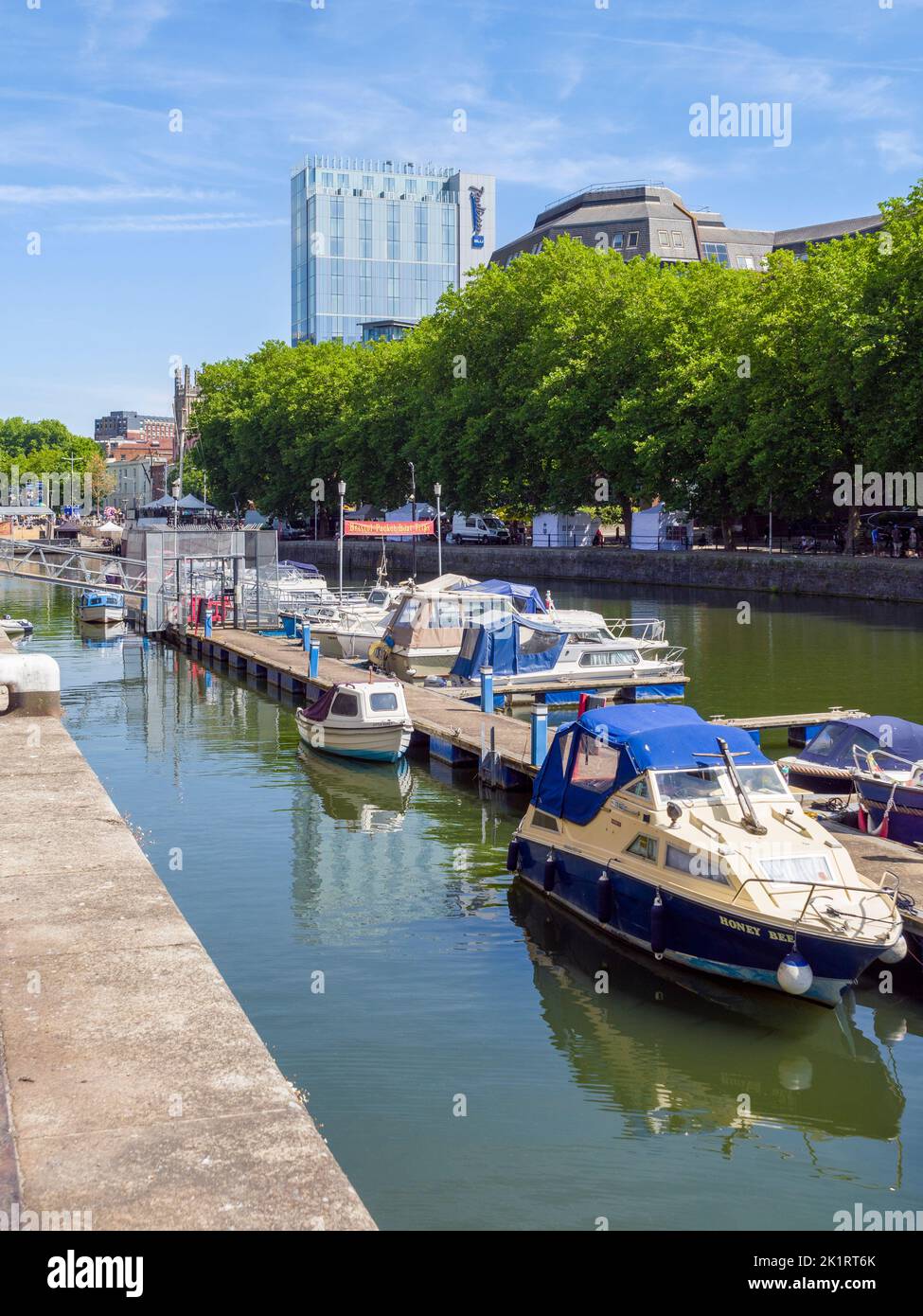 Pleasure boats in the floating harbour at St Augustine’s Reach for the Bristol Harbour Festival in the summer of 2022, England, UK. Stock Photo