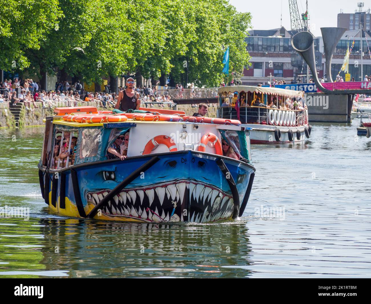 Pleasure boats in the Bristol floating harbour for the Bristol Harbour Festival in the summer of 2022, England, UK. Stock Photo