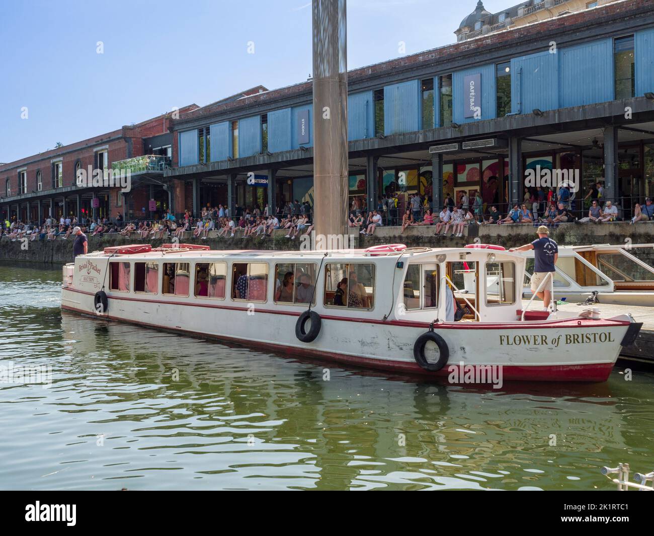 The Flower of Bristol pleasure boat belonging to Bristol Packet Boat Trips company in St Augustine’s Reach in the Bristol Harbour during the Bristol Harbour Festival in 2022, England, UK. Stock Photo