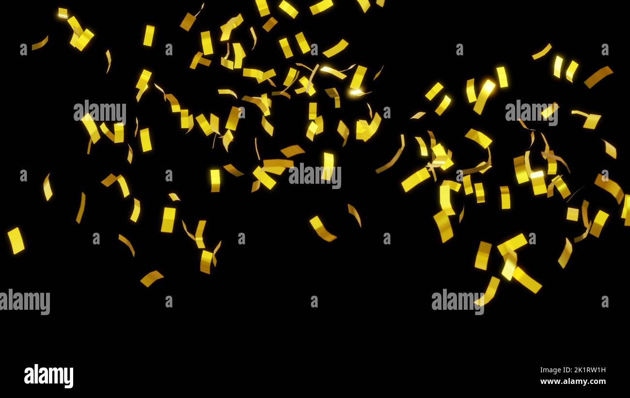 golden confetti background for celebrations concept. Stock Photo