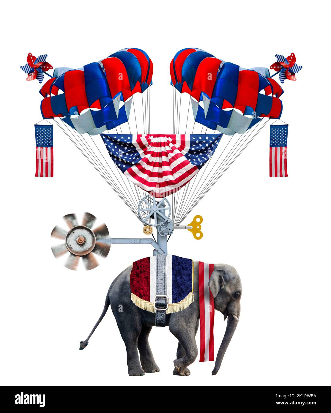 Republican Party, Flight of the Elephant Stock Photo