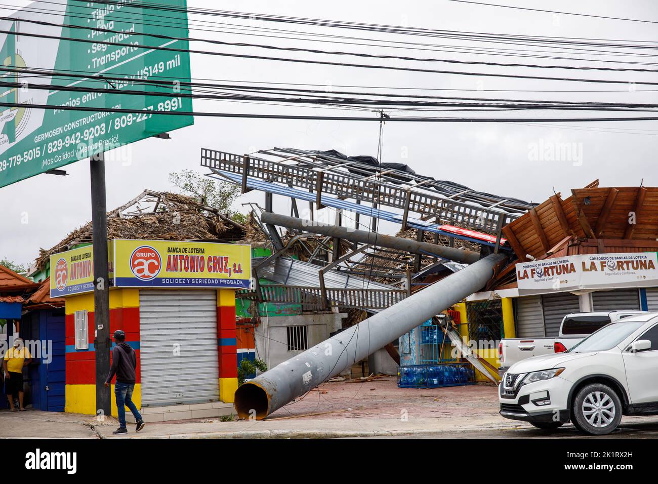 29.09.2022 Consequences of Hurricane Fiona. Dominican Republic. Punta cana. Stock Photo
