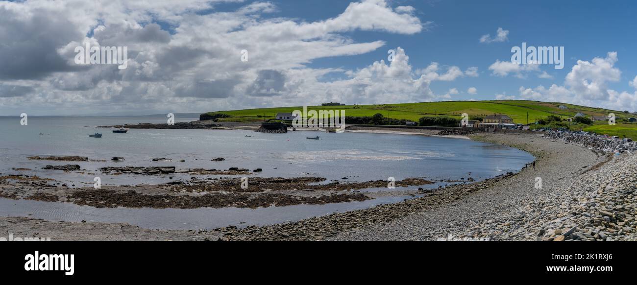 Kilbaha, Ireland - 4 August, 2022: view of the quaint Hamlet of Kilbaha and harbor on Loop Head in County Clare of western Ireland Stock Photo