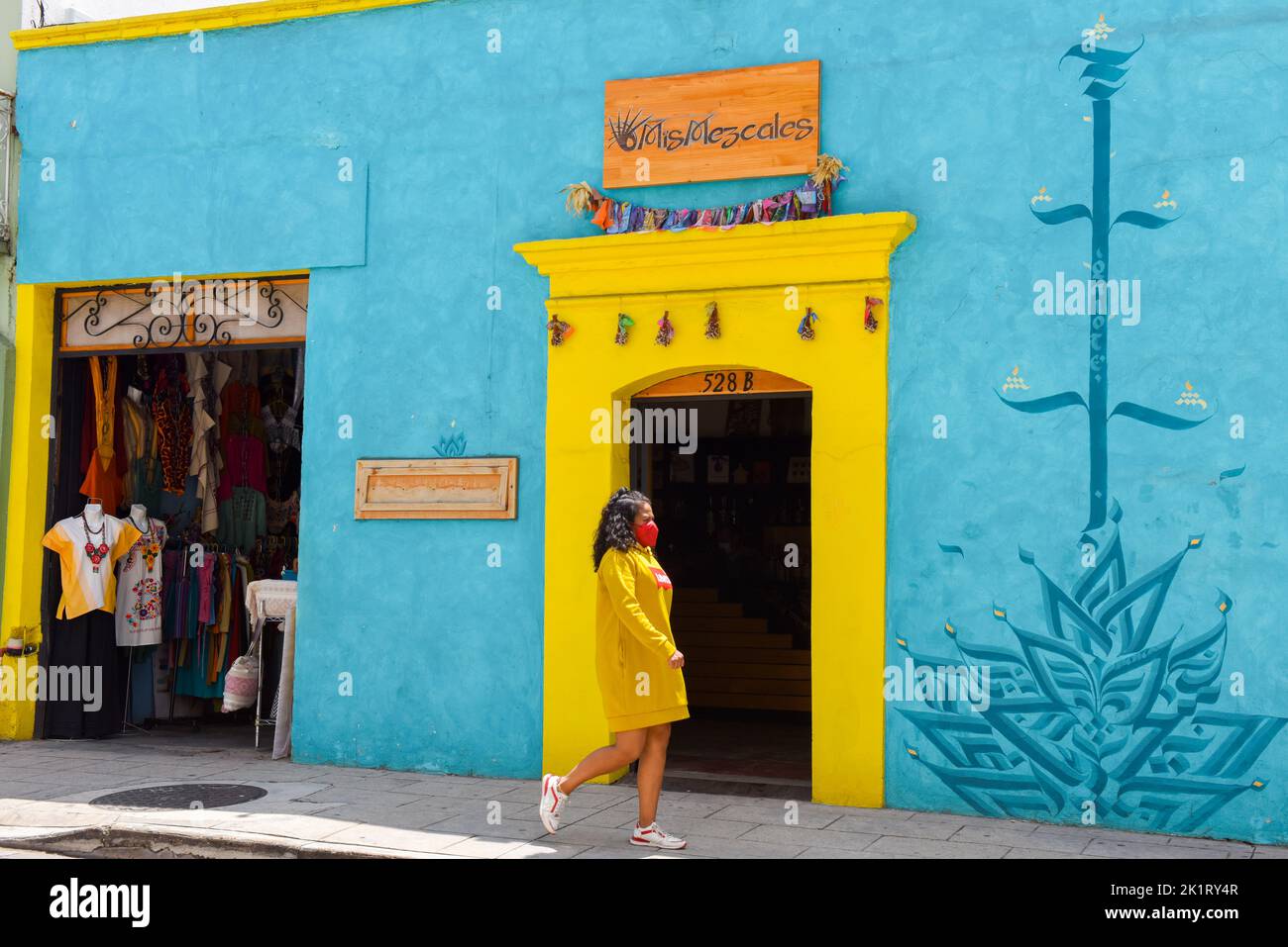 Shopping in the historical center of Oaxaca de Juarez, Mexico Stock Photo