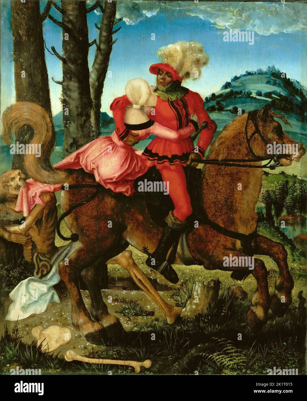 The Knight, the Young Girl and Death. Museum: Musee du Louvre, Paris. Author: Hans Baldung (Baldung Grien). Stock Photo