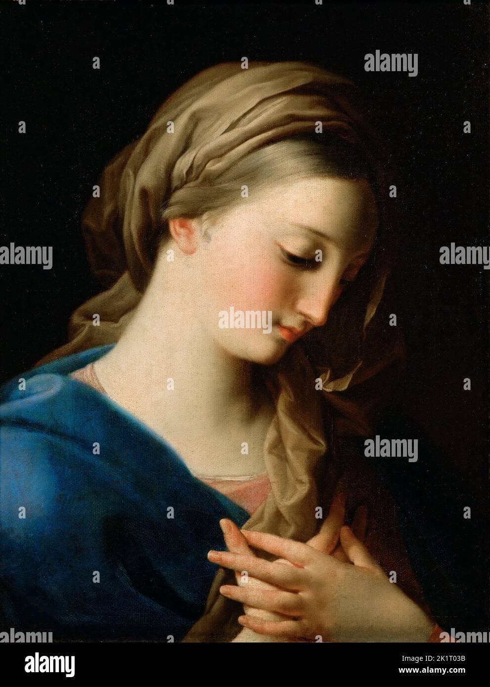 Virgin Annunciate. Museum: Musee du Louvre, Paris. Author: Pompeo Girolamo Batoni. Stock Photo