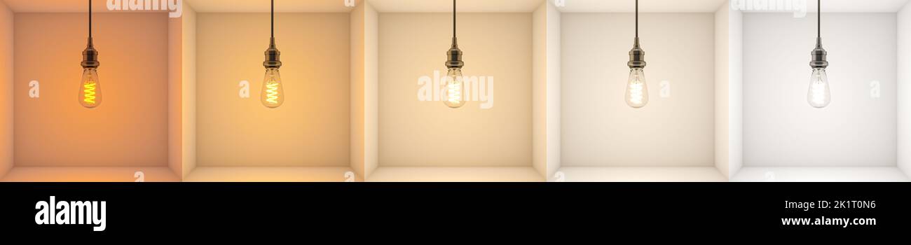 example of color temperature of bulbs from 2000 kelvin to 5000 kelvin ...