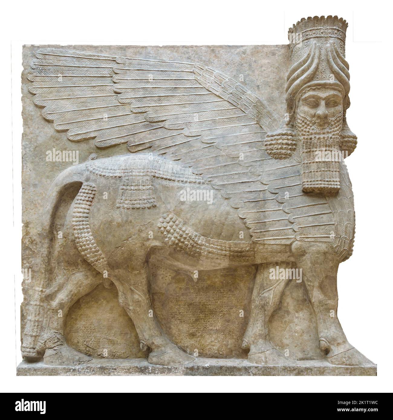 Famous ancient lion assyrian sculpture isolated photo Stock Photo