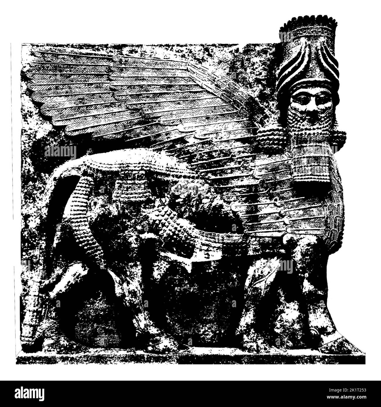 Famous ancient lion assyrian sculpture at museum Stock Photo
