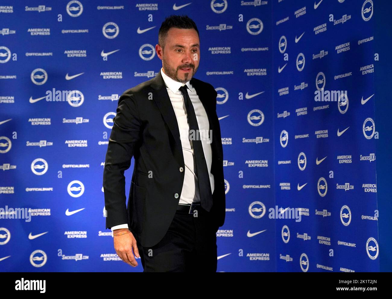 New Brighton And Hove Albion Manager Roberto De Zerbi During The Press