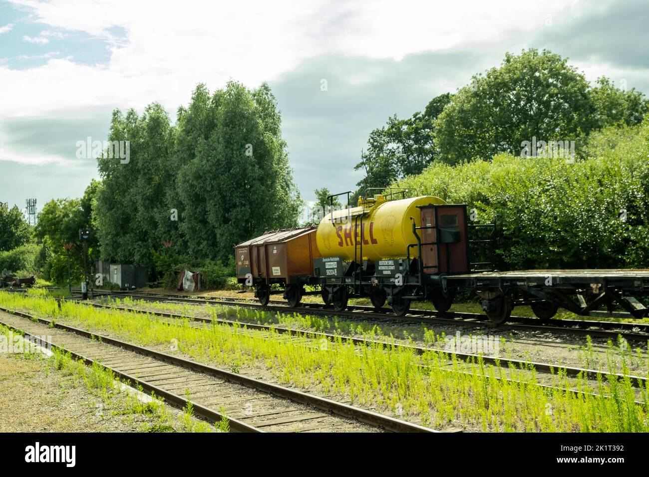An old shell wagon in a train museum Stock Photo
