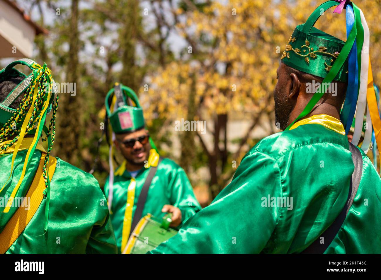 Goiânia, Goias, Brazil – September 11, 2022: Revelers in green clothes ...
