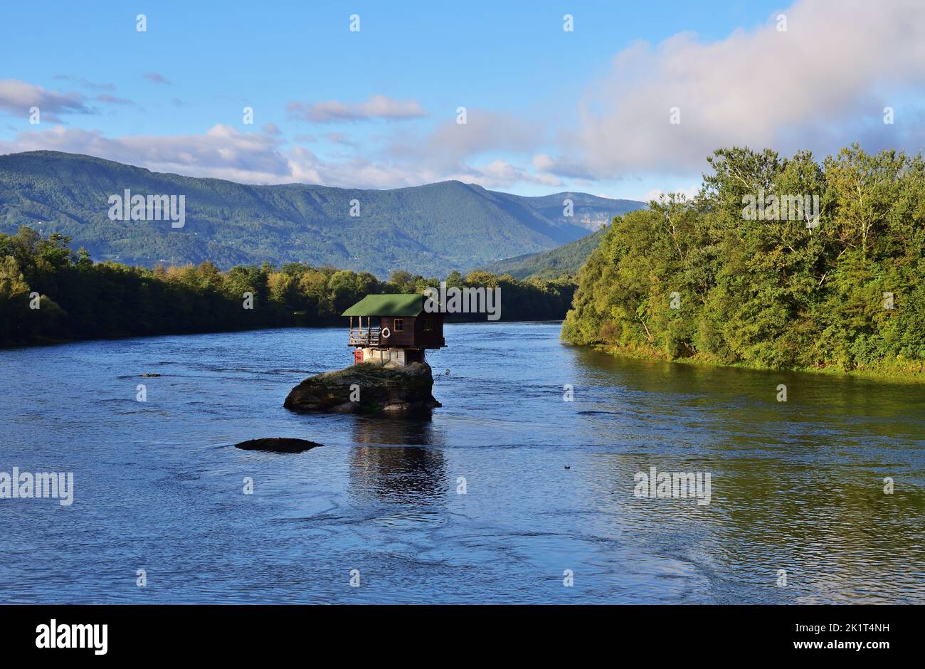 Iconic house on the Drina in the National Park Tara Stock Photo