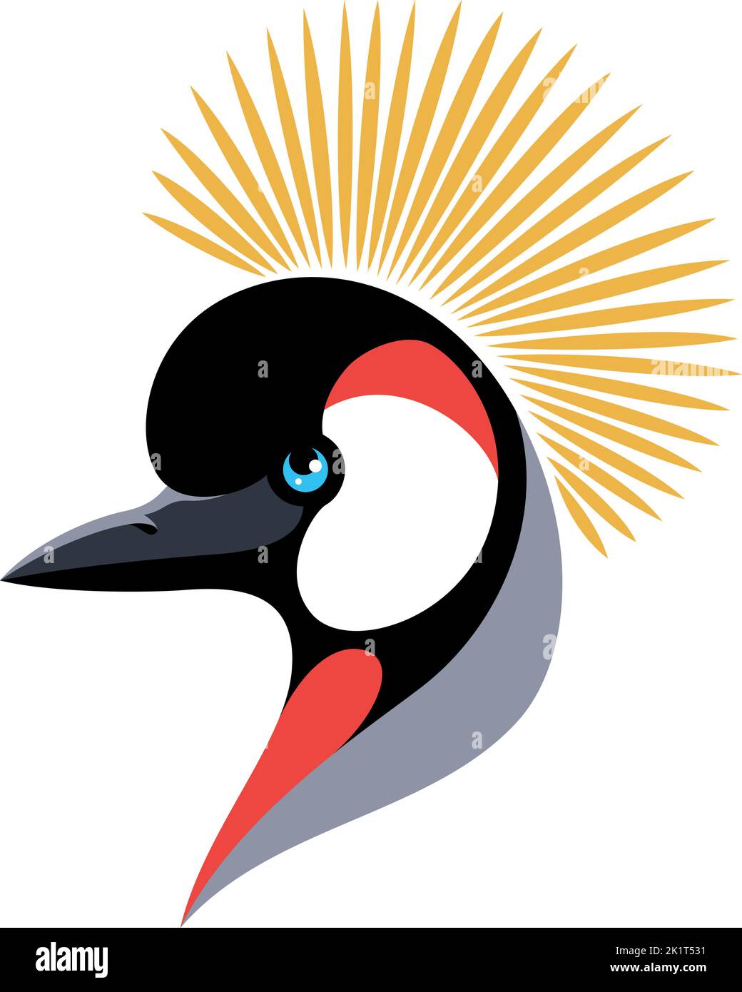 Golden crested crane golden crowned crane Stock Vector Images - Alamy