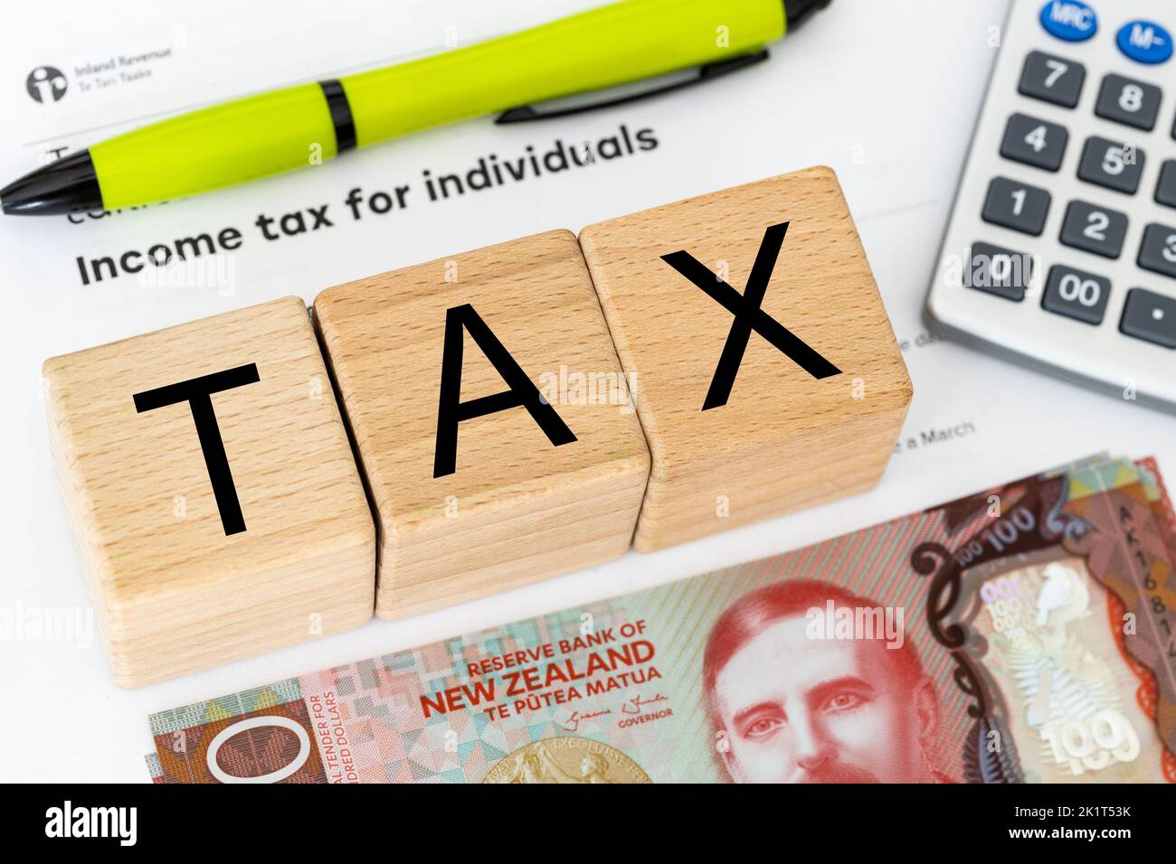 New Zealand Taxes, Financial Concept, Annual Statement, Official