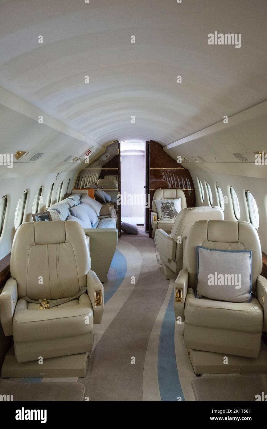 Switzerland, AgnoLugano Airport, Interior of a jet Stock Photo Alamy