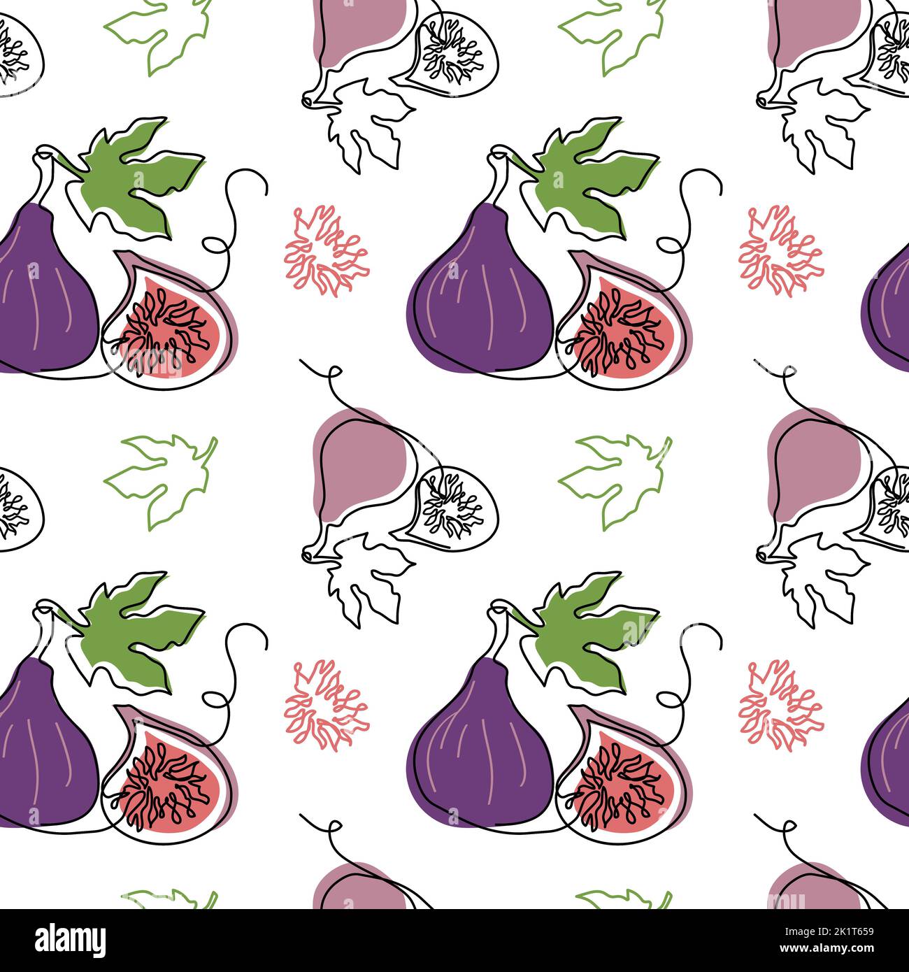 Fig fruits vector pattern. Design for wallpaper, background, fabric