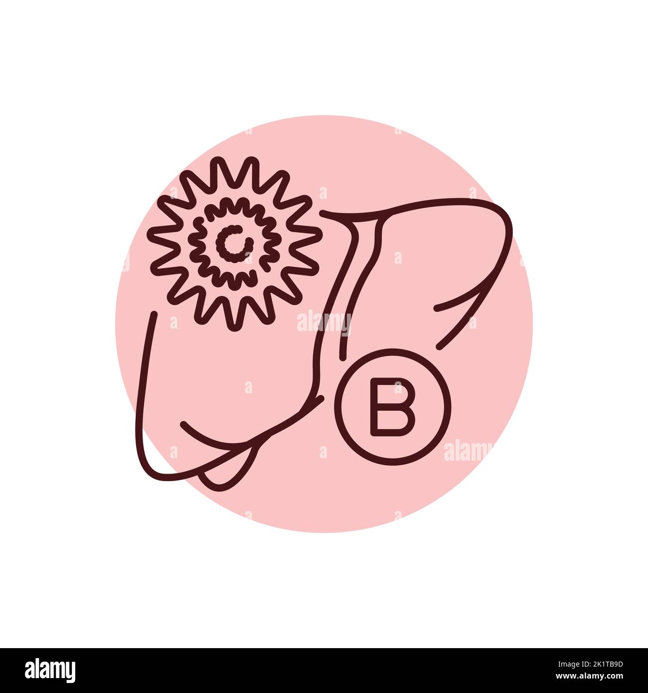 Hepatitis b color line icon. Human diseases. Pictogram for web page, mobile app, promo. Stock Vector