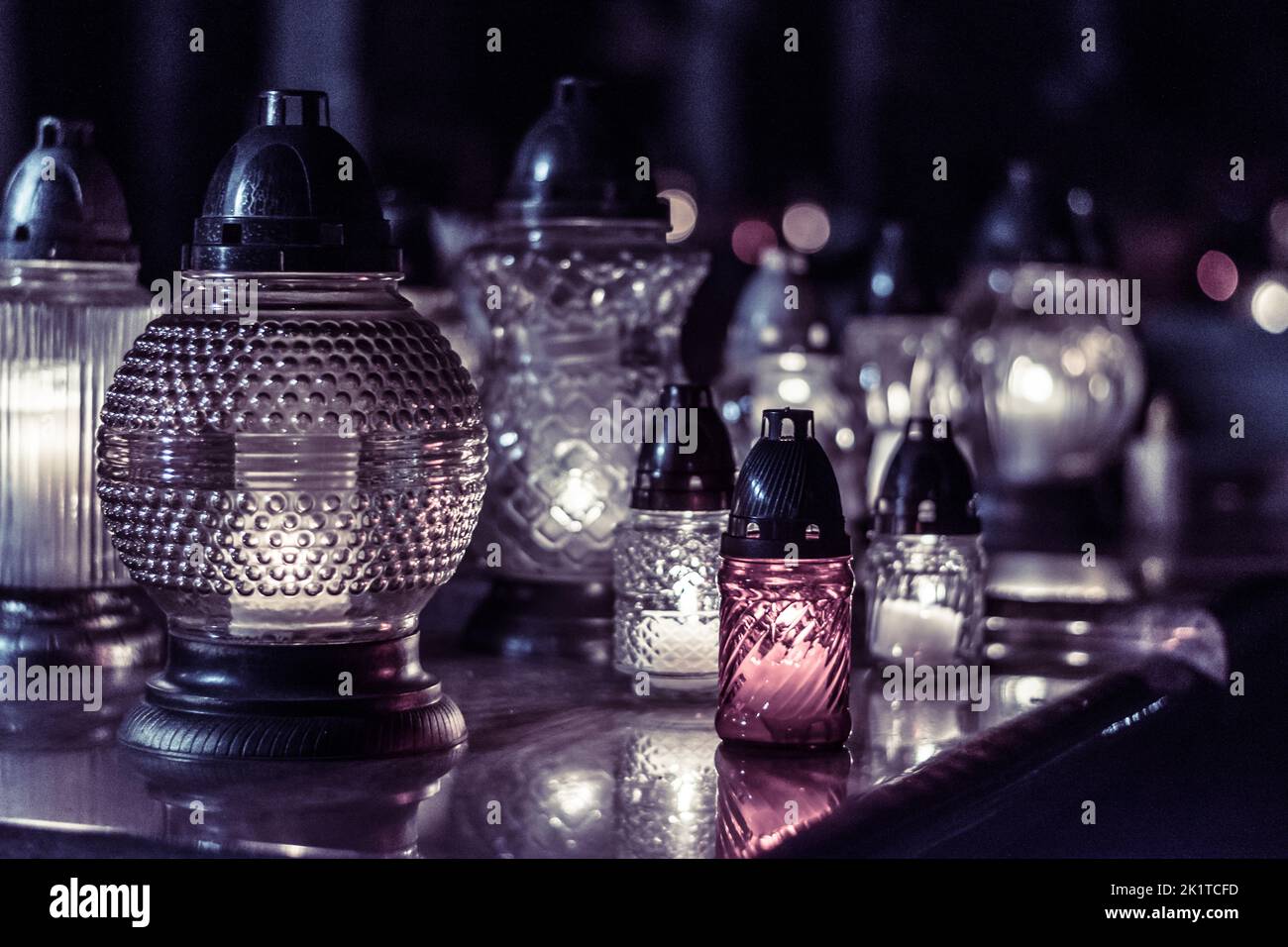 funeral concept with burning candles background Stock Photo Alamy