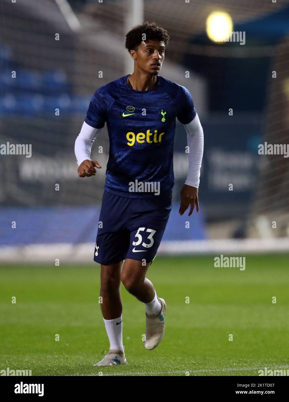 Tottenham Hotspur's Brooklyn Lyons-Foster during the Papa John's Trophy group stage at Weston Homes Stadium, Peterborough. Picture date: Tuesday September 20, 2022. Stock Photo