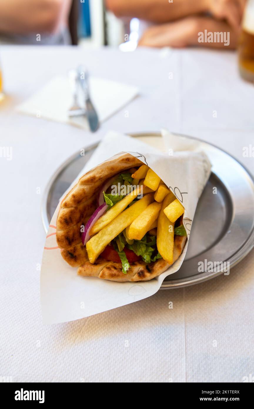Greek vegetarian gyros Stock Photo Alamy
