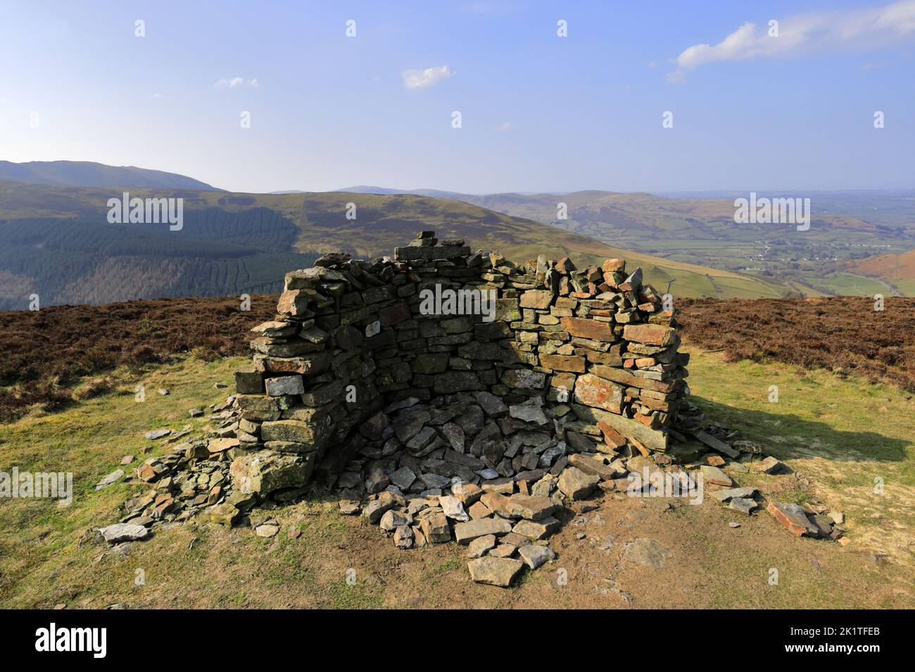 View over the summit of Whinlatter fell, Lake District National Park